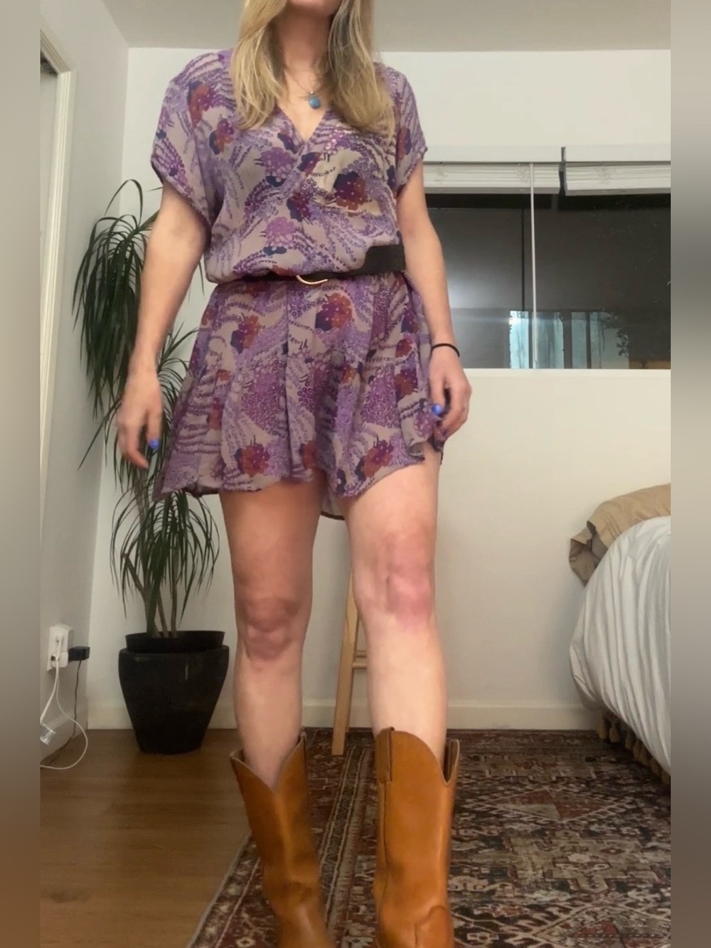 Unique vintage semi sheer floral dress medium or large